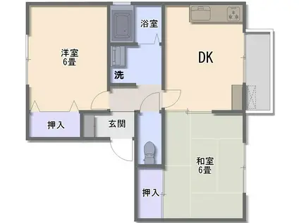 ボナール・ハイム(2DK/1階)の間取り写真