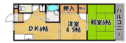 メゾン池上II(2DK/2階)の間取り写真