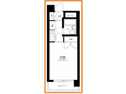 スカイコート戸越銀座(1K/2階)の間取り写真