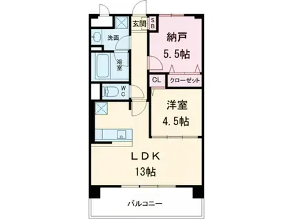 アトリエール堺寺地町(2LDK/4階)の間取り写真