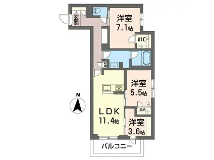 レプス 光ヶ丘(3LDK/2階)の間取り写真