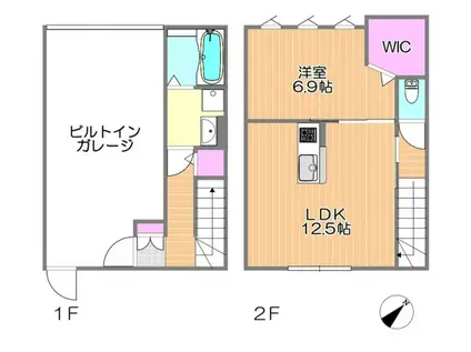 西戸崎グレイス(1LDK/1階)の間取り写真
