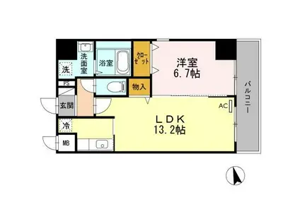 GRAND・REVE GRAND・REVE(1LDK/8階)の間取り写真