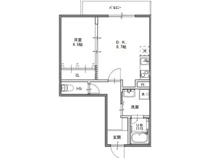 EIJU八尾本町(1LDK/2階)の間取り写真