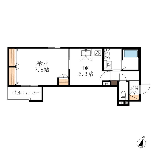 HEBEL MAISON 中野町(1DK/4階)の間取り写真