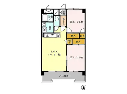 YS HOUSE II(2LDK/3階)の間取り写真