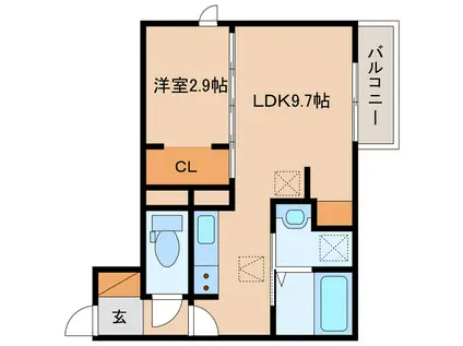 サンリットASAHI(1LDK/1階)の間取り写真