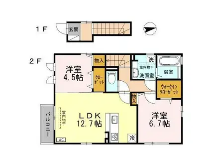 DH・アージュ(2LDK/1階)の間取り写真