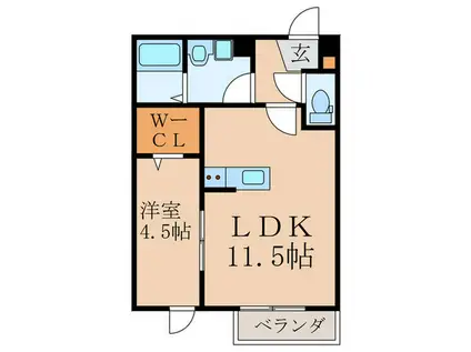 申込先着3名物件名応募権プレ(1LDK/2階)の間取り写真
