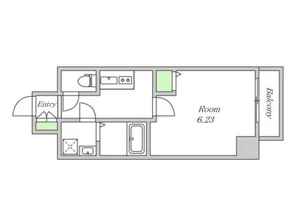 ネスト谷六(1K/8階)の間取り写真