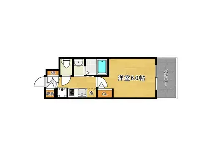 エステムコート難波ウエストサイドVIIIエクシーナ(1K/10階)の間取り写真