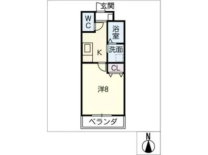 STマンション(1K/2階)の間取り写真