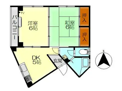 カトレアビル(2DK/3階)の間取り写真