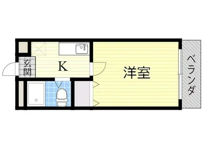 プレアール東中浜(ワンルーム/2階)の間取り写真