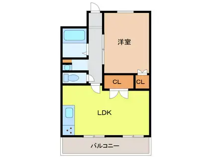 エターナル(1LDK/2階)の間取り写真