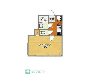 TENDAI VILLA(1K/1階)の間取り写真