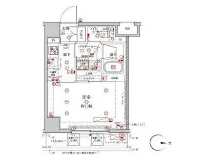 クレイシア森下ステーションサイト(1K/1階)の間取り写真