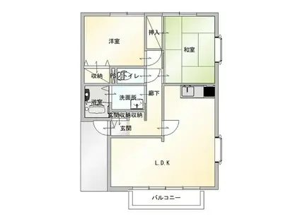 サンガーデンイママンE(2LDK/1階)の間取り写真