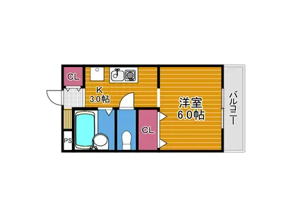 メゾンTOKI(1K/1階)の間取り写真