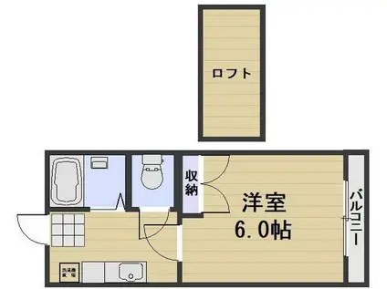 コーポ太陽 津島(1K/2階)の間取り写真