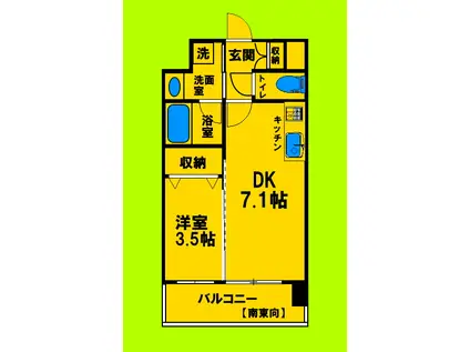 アンフィニ17マローネ(1DK/5階)の間取り写真