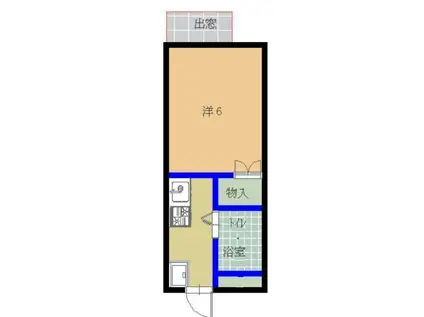 コーポサンアップ(1K/1階)の間取り写真