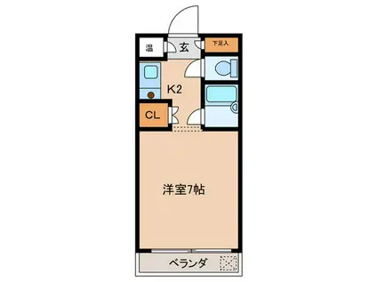 前山フレーデンハウス(1K/2階)の間取り写真