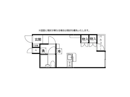 清里マンション五福(ワンルーム/1階)の間取り写真