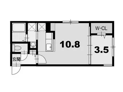 ジェムスパンカー(1LDK/1階)の間取り写真