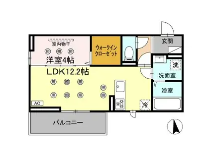 D-RESENA SOLAIRE(1LDK/2階)の間取り写真