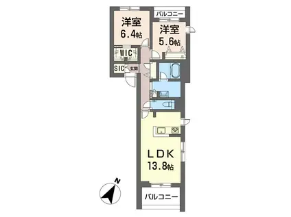 ケーズコート下目黒(2LDK/3階)の間取り写真