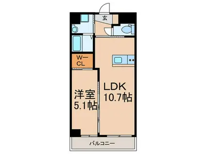 VERDE戸畑(1LDK/3階)の間取り写真