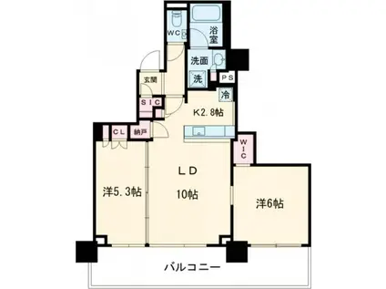 ベイシティタワーズ神戸ウエスト(2SLDK/7階)の間取り写真
