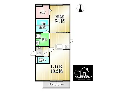 フルール(1LDK/2階)の間取り写真