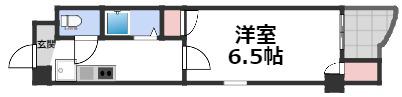 ドエル天満橋(1K/11階)の間取り写真