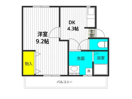 クレール津の辺(1K/2階)の間取り写真