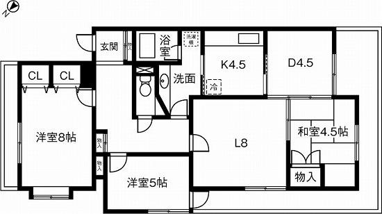 三旺マンション第二社台(3LDK/2階)の間取り写真