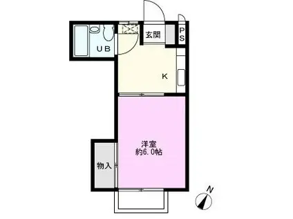 デュエット東川口A棟(1K/2階)の間取り写真