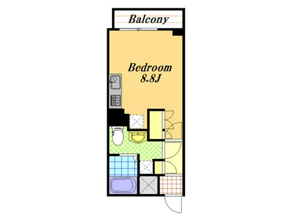 イーストサイドレジデンス(ワンルーム/3階)の間取り写真