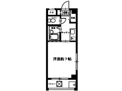 ライフかすがの(1K/3階)の間取り写真