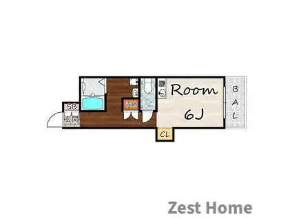 ロジュマンヴェールA棟(ワンルーム/5階)の間取り写真