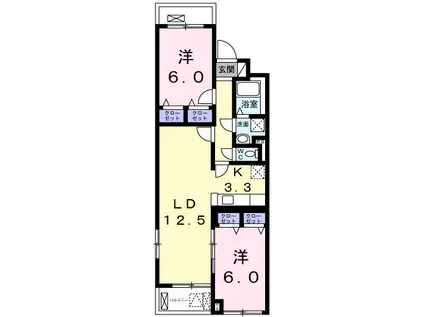 スアヴィス舎人(2LDK/5階)の間取り写真