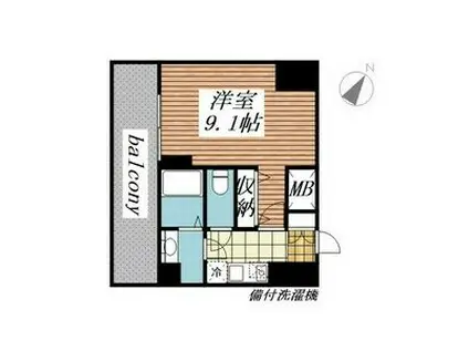 メゾン・ド・ヴィレ恵比寿(1K/10階)の間取り写真