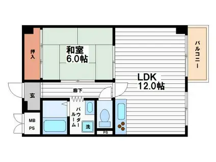 オノエマンション(1LDK/3階)の間取り写真