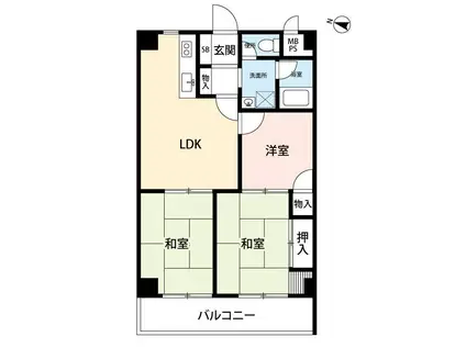 布施ビルI(3LDK/6階)の間取り写真