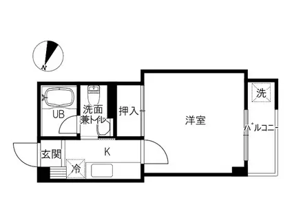 ラファイエ(1K/1階)の間取り写真