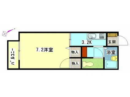 F.ステージ緑井(1K/2階)の間取り写真