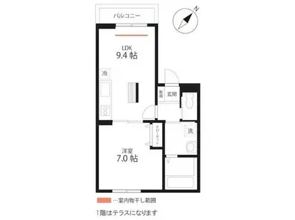 QUIET CRAB HOUSE TOGETHER WITHB生麦仮(1LDK/3階)の間取り写真