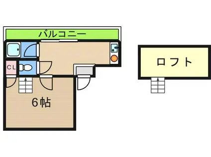 リバー住之江A・B棟(1K/5階)の間取り写真