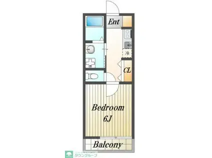 メゾンミユキII(1K/1階)の間取り写真